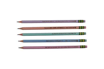 Teacher Appreciation Engraved Wooden Pencils (5-Pack)